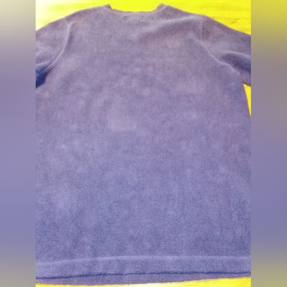New York Laundry Navy Blue V-Neck Long Sleeve Women's Fleece Pullover Top Size M - Picture 4 of 9